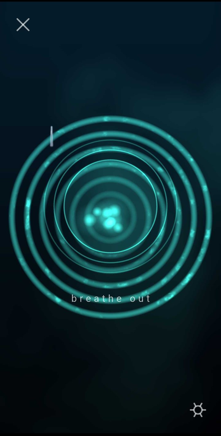 Breathe calm mode — breathe out rings